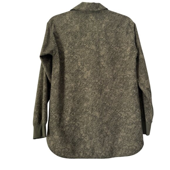 Athleta Zuma Printed Top Viper Shadow Women's Olive Green LS Pullover Top XXS - Picture 2 of 8